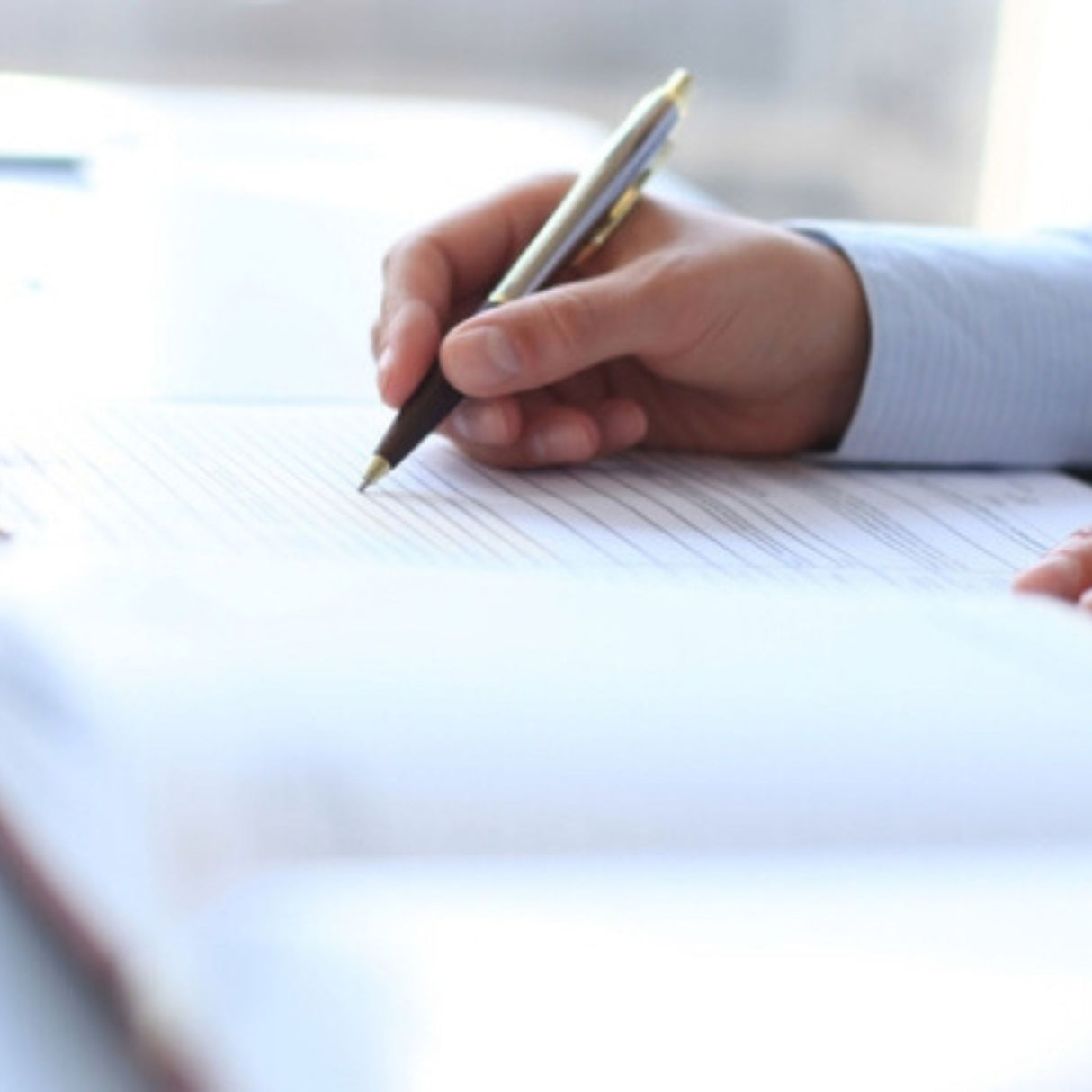 business man writing proposal