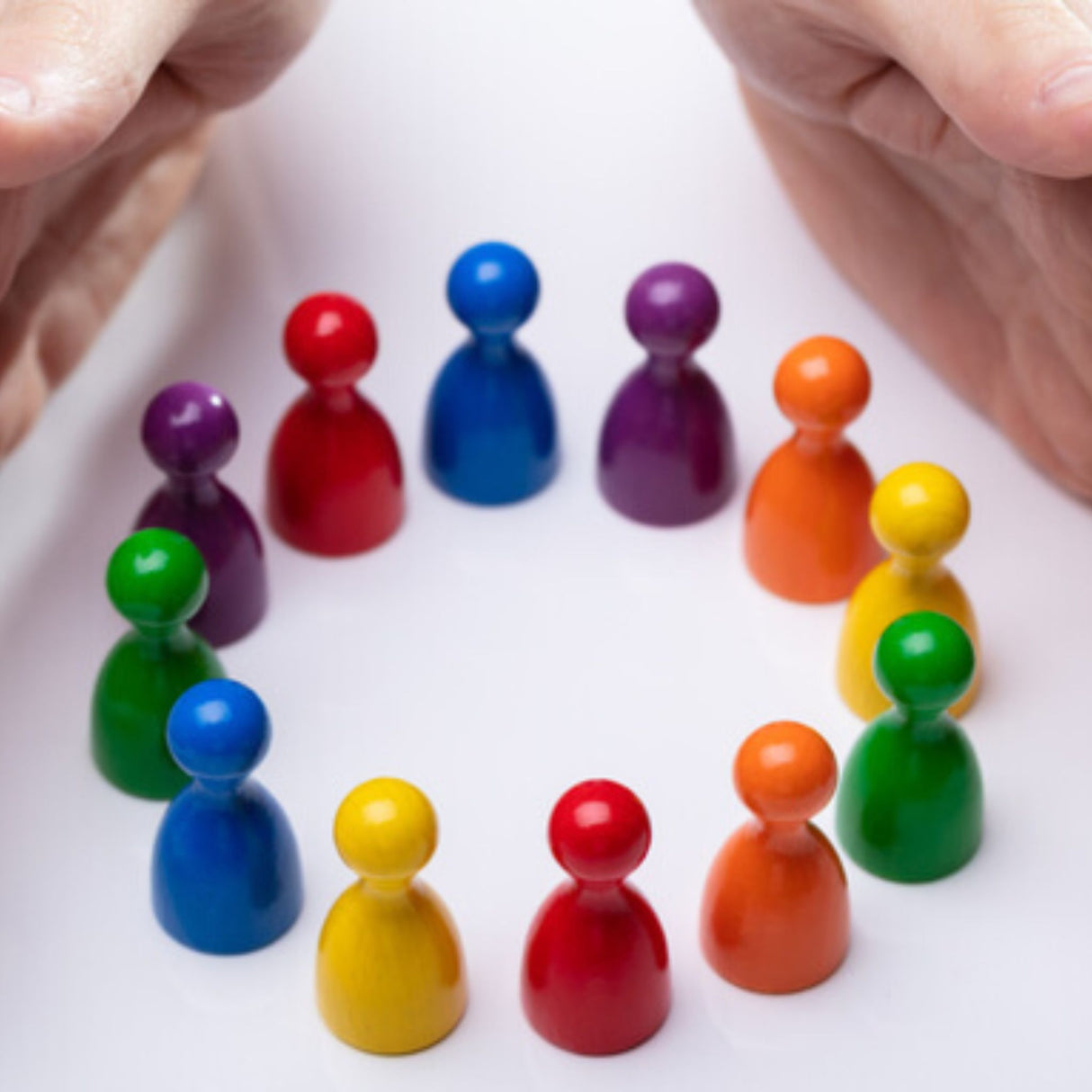 diverse group game pieces