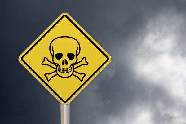 skull chemical label