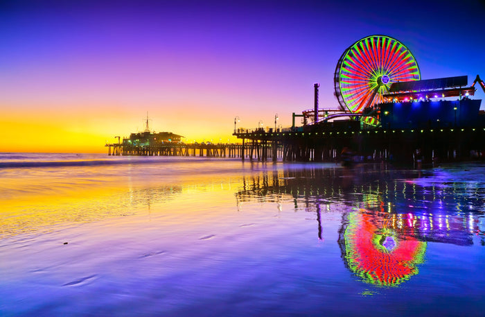 sunrise in santa monica pier