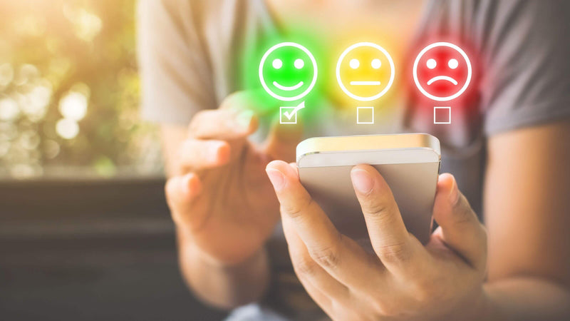 mobile user providing a positive rating