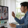 asian manager and remote workers