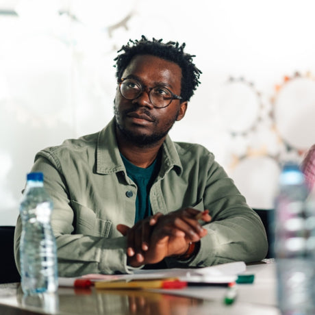 black professional active listening