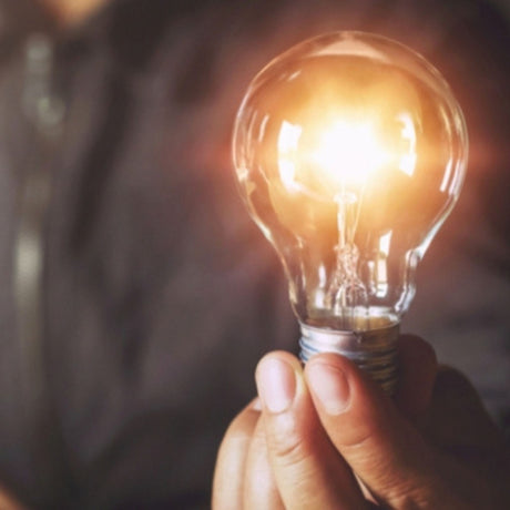 holding lightbulb