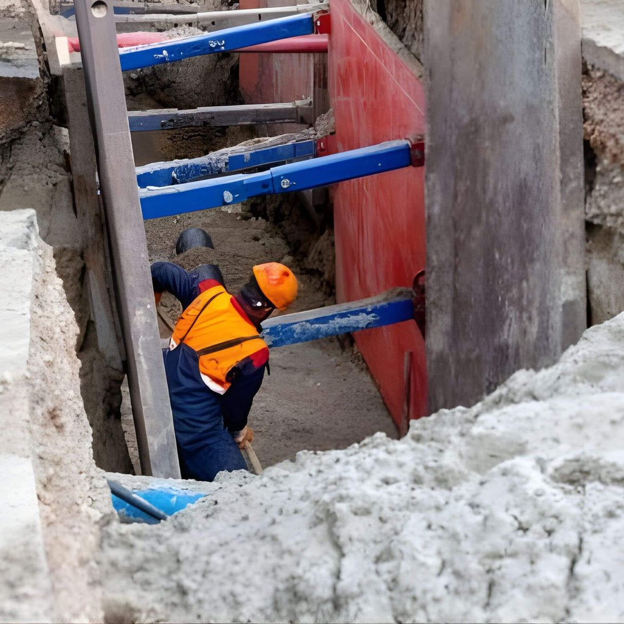 a person working in a construction excavation site