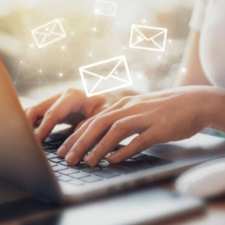 woman writing email